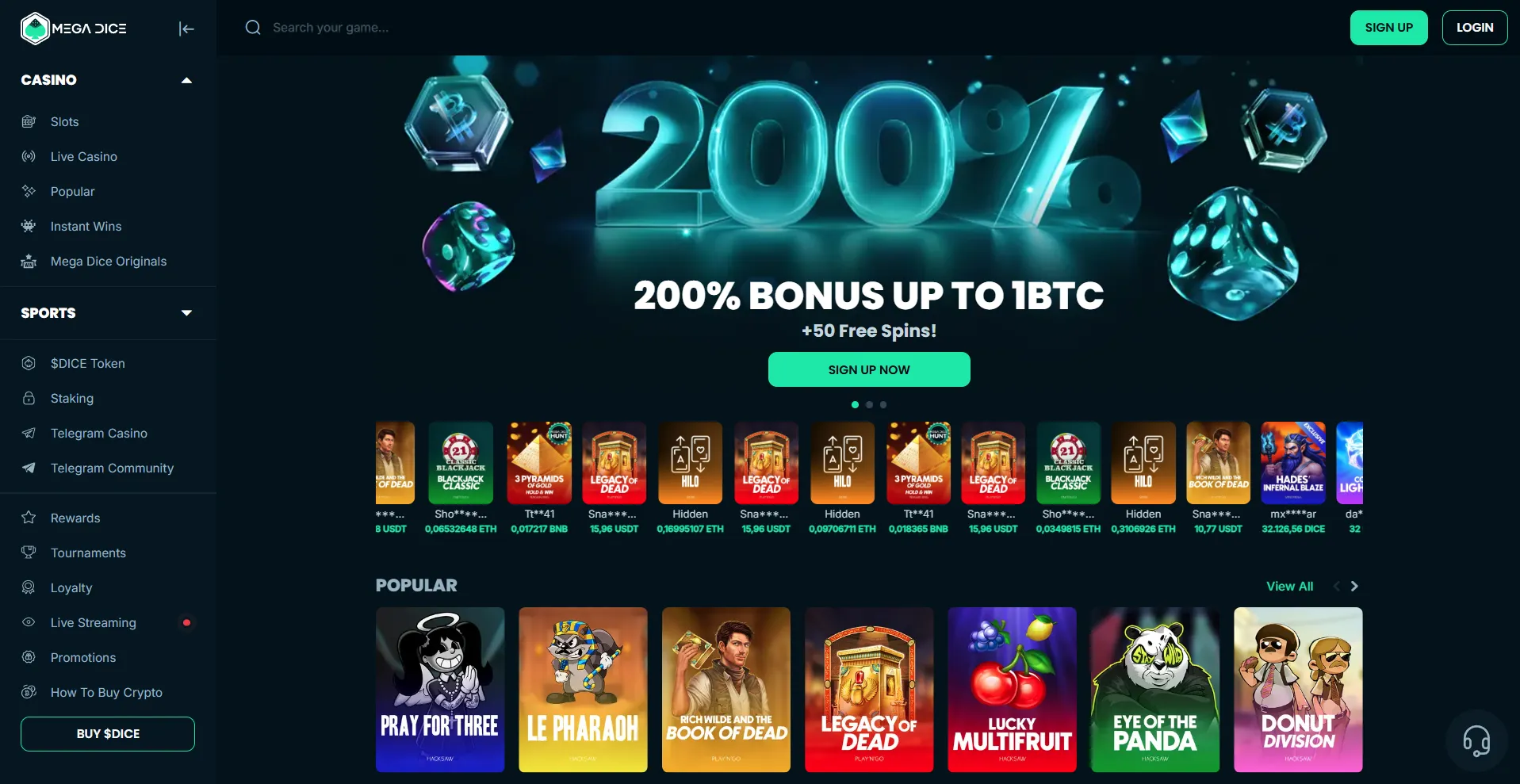Crypto Casino Welcome Bonus